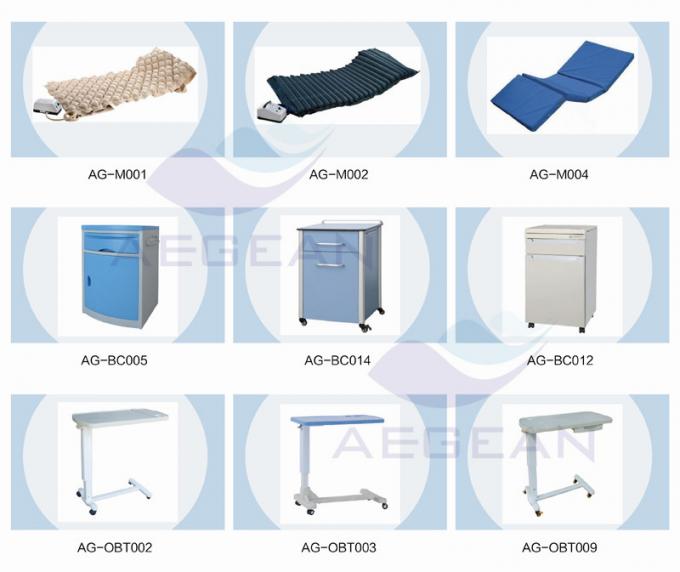 Letti di ospedale giranti elettrici usati sanità anziana respirabile di bedboards della maglia dei corrimani della Al-lega AG-BM501