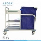 Carretto di lavanderia mobile di ospedale del rivestimento della polvere di AG-SS017B del reparto di pulizia di tela d'acciaio della stanza