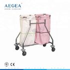 AG-SS019 con il carrello della lavanderia dell'ospedale del condimento medico di due borse