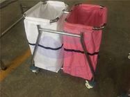 AG-SS019 con il carrello della lavanderia dell'ospedale del condimento medico di due borse