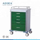 Le serie verde scuro AG-GS001 alimentano il carrello dell'ospedale di stoccaggio della medicina dei cassetti dell'acciaio 5 del rivestimento