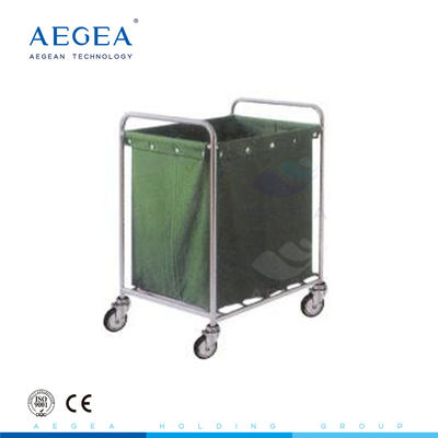 Clinica dell'ospedale dell'acciaio inossidabile AG-SS013 che veste il carrello della lavanderia con quattro ruote